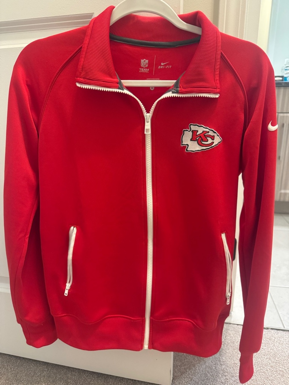 Nike Red Kansas City Chiefs Zip Jacket with White Accents
